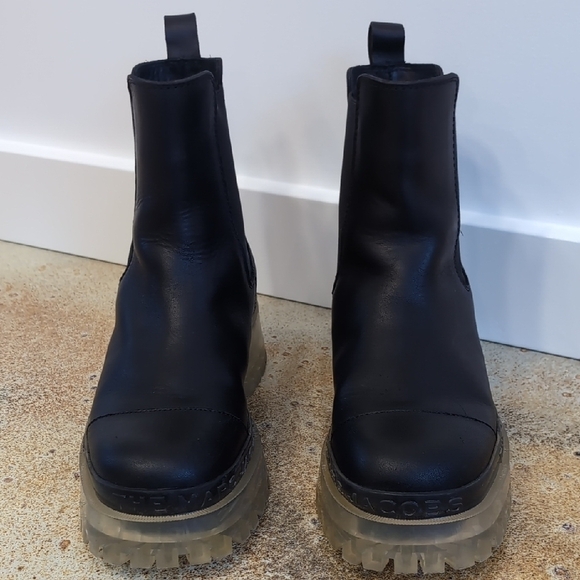 Marc Jacobs | The Stomper Black Ankle Platform Boots Chunky Clear Sole Size 9 - Picture 2 of 11